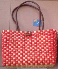 Fashion accessory for woman crafted items online wholesale red and yellow pattern design fashion handbag with button. Perfect for every occassion!