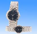 Designers unique jewelry accessory wholesale cataloge online presenting cosmo black face fashion watch set with facets square band design