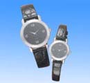 Beauty suppliers online collectible black leather band fashion watch set in black round face design