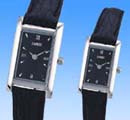 Fashion watch wholesaler shopping online catalog offering retangular black face wtach set with leather band