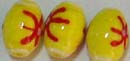 Southwestern jewelry beads direct import fashion yellow glass beads with red sun shine pattern decoration. No other beads design can as unique as this one!