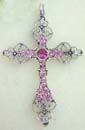 Wholesale religious jewelry online - purple beaded filligree fashion cross pendant