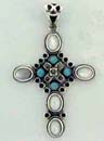 Semiprecious stone jewelry art supply - mother of pearl seashell inlay fashion sunburst cross pendant