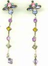 Fine earring shoulder duster online catalog direct import multi color beaded flower earring with beaded long dangle